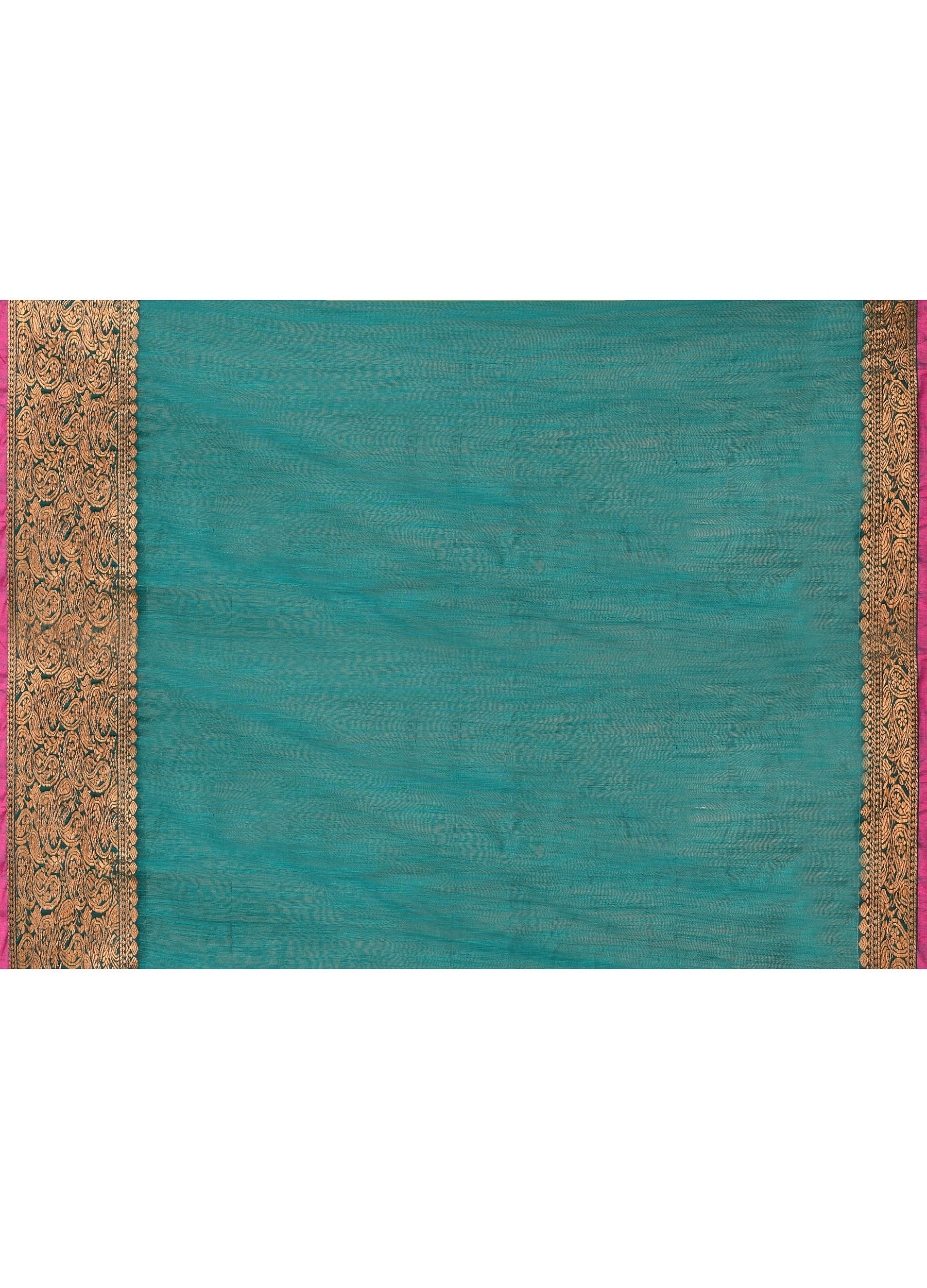 Piyari Fashion Women`s Cotton Blend Teal Handloom Saree With Blouse - Distacart
