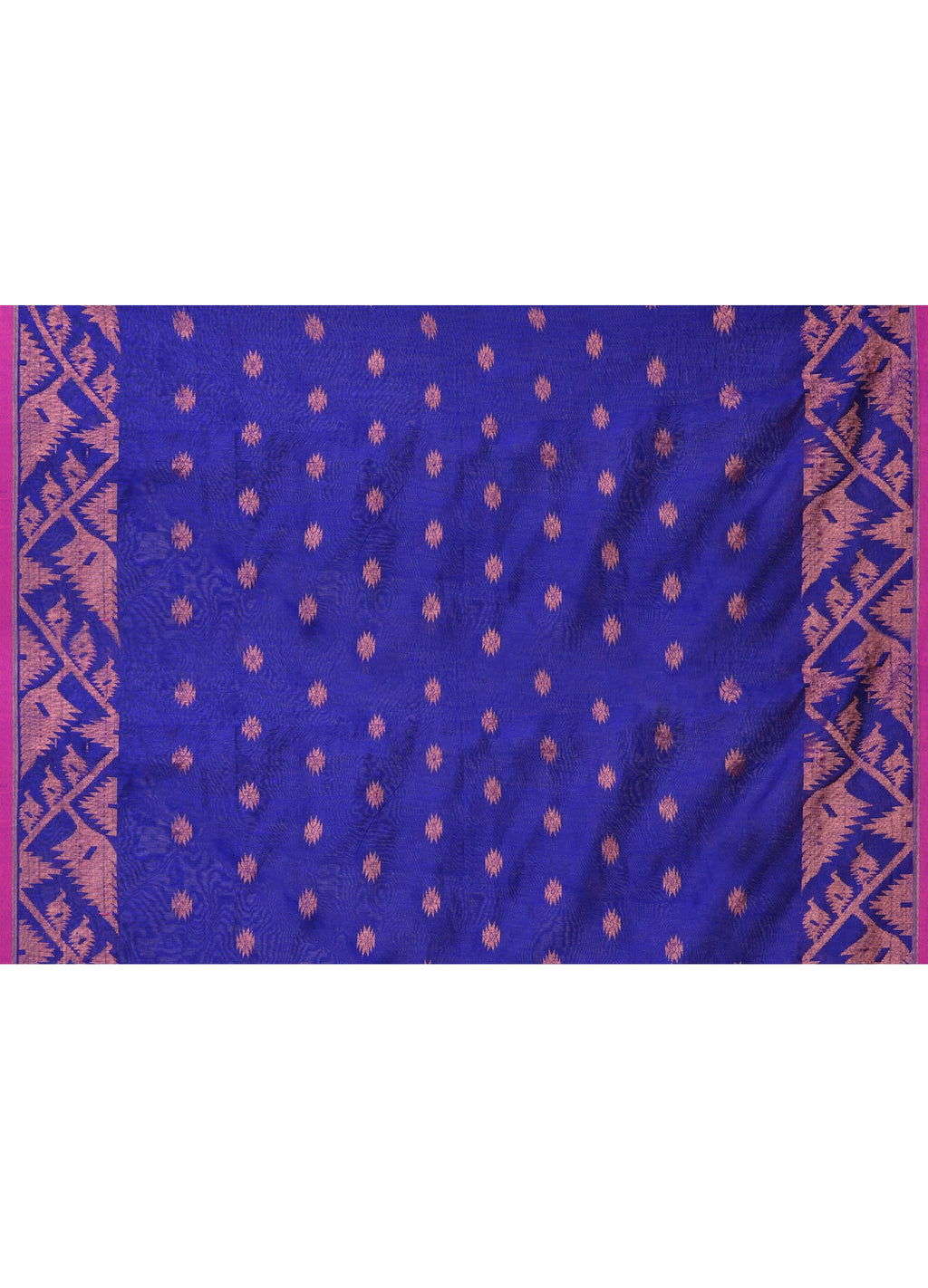 Piyari Fashion Women`s Cotton Blend Royel Blue Handloom Saree With Blouse - Distacart
