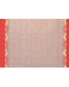 Piyari Fashion Women's Grey Cotton Blend Handloom Saree With Red Temple Border - Distacart