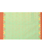 Piyari Fashion Women's Green Cotton Blend Handloom Saree With Red Temple Border - Distacart