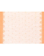 Piyari Fashion Women's White Cotton Blend Handloom Saree With Brown Temple Border - Distacart