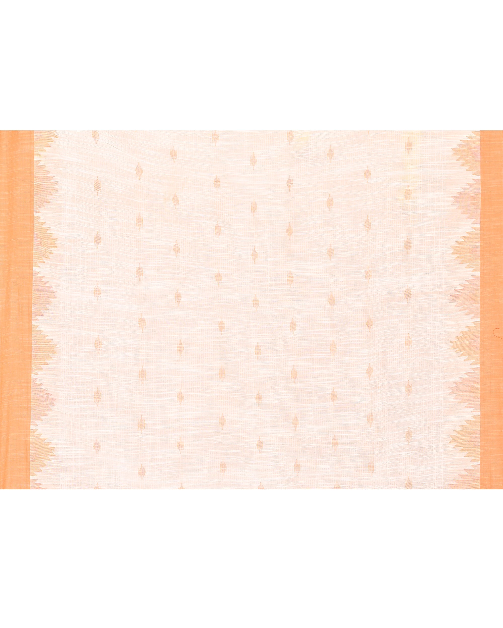 Piyari Fashion Women's White Cotton Blend Handloom Saree With Brown Temple Border - Distacart