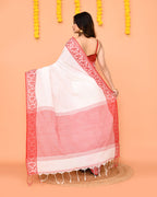 Piyari Fashion Women's White Cotton Handloom Saree - Distacart