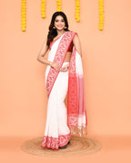 Piyari Fashion Women's White Cotton Handloom Saree - Distacart