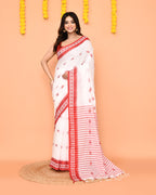 Piyari Fashion Women's White Cotton Handloom Saree - Distacart