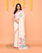 Piyari Fashion Women's White Cotton Jamdani Saree - Distacart