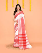 Piyari Fashion Women's White Cotton Handloom Saree - Distacart