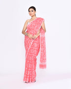 Piyari Fashion Women's Salmon Embellished Cotton Blend Jamdani Saree - Distacart