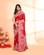 Piyari Fashion PIyari Fashion Maroon Printed Saree With Blouse - Distacart