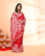 Piyari Fashion PIyari Fashion Maroon Printed Saree With Blouse - Distacart