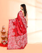 Piyari Fashion PIyari Fashion Maroon Printed Saree With Blouse - Distacart