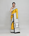 Piyari Fashion PIyari Fashion Golden Printed Saree With Blouse - Distacart