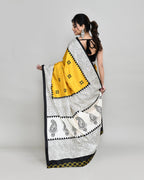 Piyari Fashion PIyari Fashion Golden Printed Saree With Blouse - Distacart