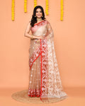 Piyari Fashion Women's Tan Resham Silk Jamdani Saree - Distacart