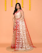 Piyari Fashion Women's Tan Resham Silk Jamdani Saree - Distacart