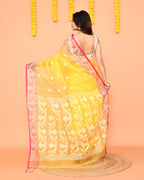 Piyari Fashion Women's Yellow Resham Silk Jamdani Saree - Distacart