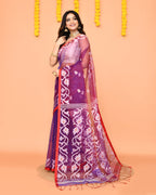 Piyari Fashion Women's Purple Resham Silk Jamdani Saree - Distacart