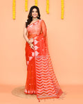Piyari Fashion Women's Orange Resham Silk Jamdani Saree - Distacart
