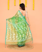 Piyari Fashion Women's Green Resham Silk Jamdani Saree - Distacart