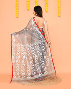 Piyari Fashion Women's Grey Resham Silk Jamdani Saree - Distacart