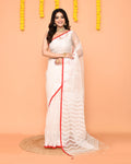 Piyari Fashion Women's White Resham Silk Jamdani Saree - Distacart