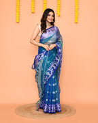 Piyari Fashion Women's Blue Resham Silk Jamdani Saree - Distacart