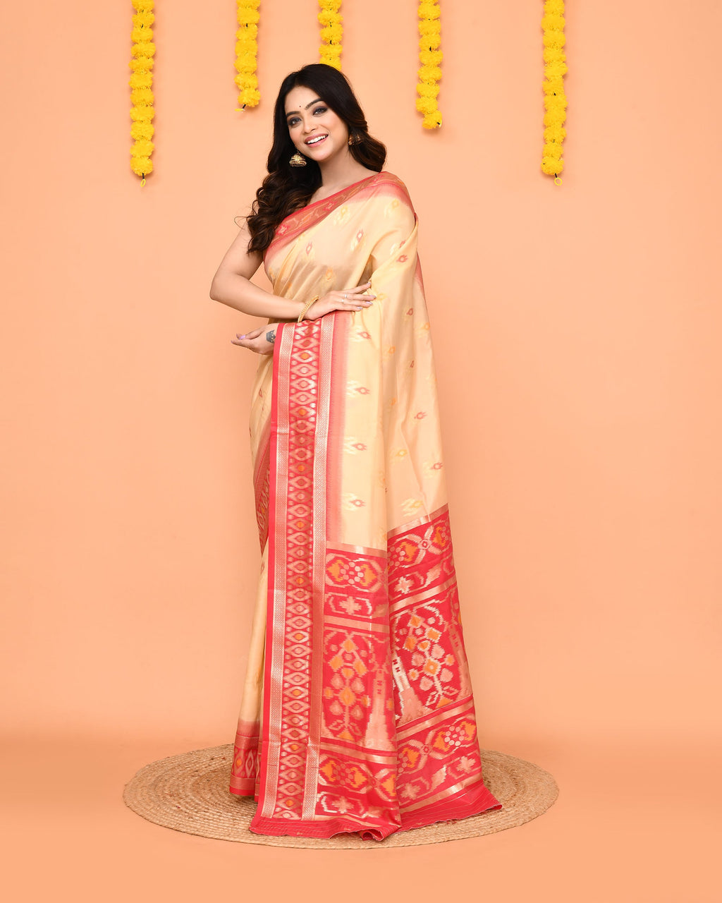 Piyari Fashion Women's Handloom Beige Bangalore Silk Saree With Zari Border - Distacart