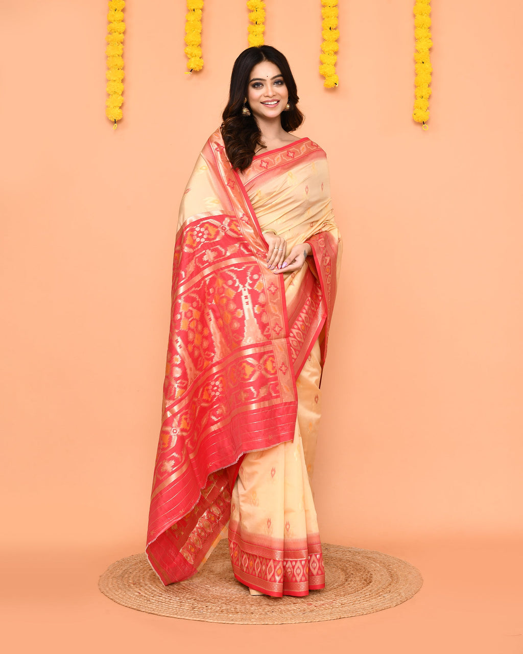 Piyari Fashion Women's Handloom Beige Bangalore Silk Saree With Zari Border - Distacart