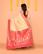 Piyari Fashion Women's Handloom Beige Bangalore Silk Saree With Zari Border - Distacart