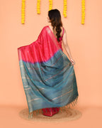 Piyari Fashion Women's Handloom Rani Blend Silk Saree With Zari Border - Distacart