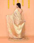 Piyari Fashion Women's Handloom Beige Bangalore Silk Saree With Zari Border - Distacart