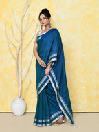 Piyari Fashion Women's Love Border Navy Blue Tissue Saree With Blouse Piece - Distacart