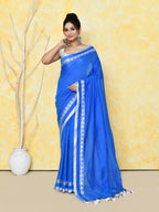 Piyari Fashion Women's Love Border Turquoise Blue Tissue Saree With Blouse Piece - Distacart
