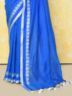 Piyari Fashion Women's Love Border Turquoise Blue Tissue Saree With Blouse Piece - Distacart