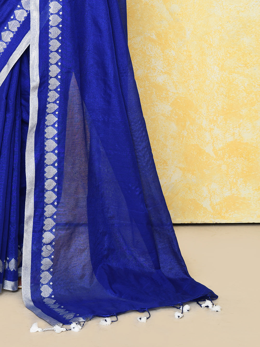 Piyari Fashion Women's Love Border Royal Blue Tissue Saree With Blouse Piece - Distacart