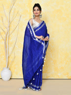 Piyari Fashion Women's Love Border Royal Blue Tissue Saree With Blouse Piece - Distacart