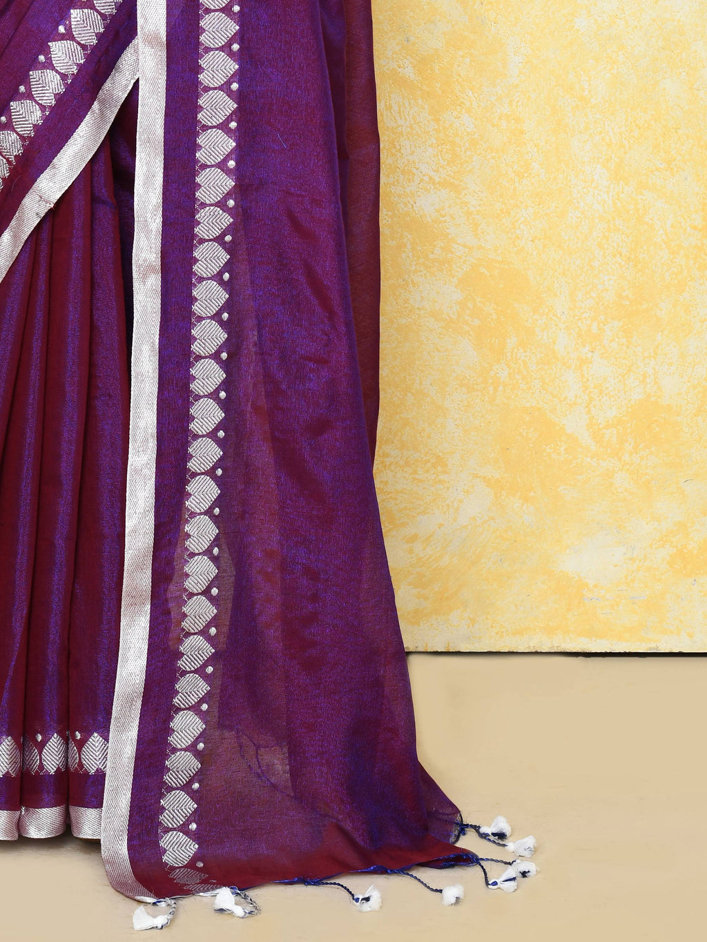 Piyari Fashion Women's Love Border Purple Tissue Saree With Blouse Piece - Distacart