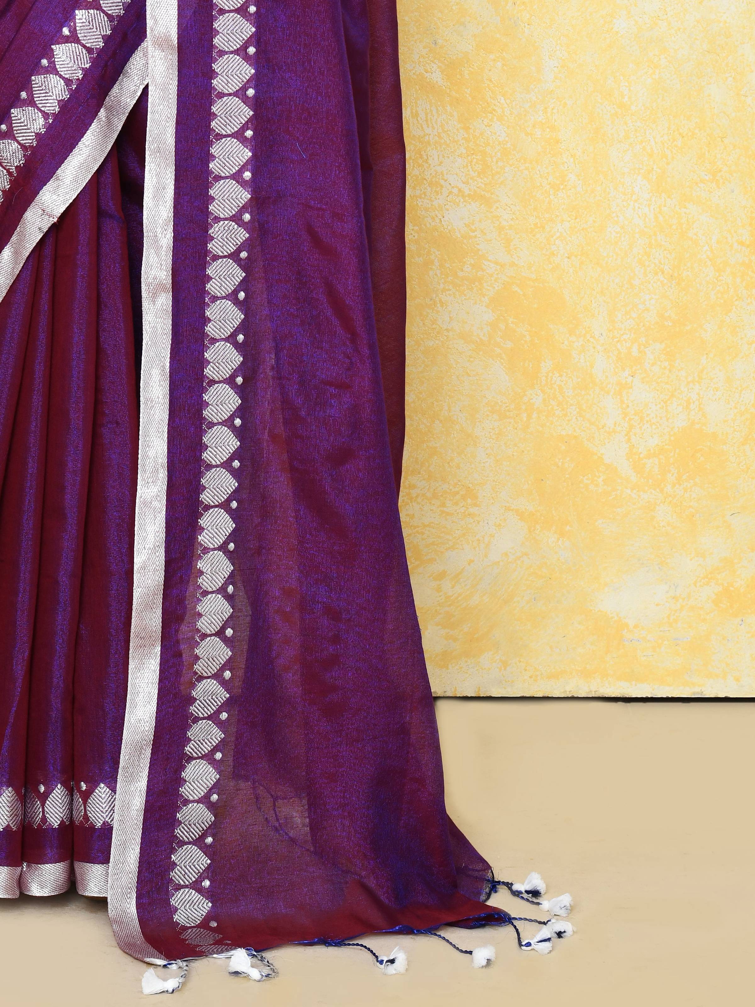Piyari Fashion Women's Love Border Purple Tissue Saree With Blouse Piece - Distacart