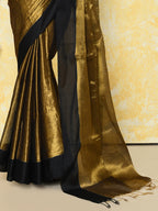 Piyari Fashion Women's Gold Organic Tissue Saree With Blouse Piece - Distacart