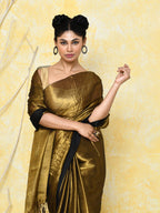 Piyari Fashion Women's Gold Organic Tissue Saree With Blouse Piece - Distacart