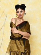 Piyari Fashion Women's Gold Organic Tissue Saree With Blouse Piece - Distacart