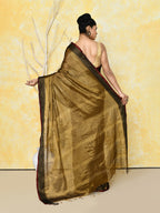 Piyari Fashion Women's Gold Organic Tissue Saree With Blouse Piece - Distacart