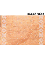 Piyari Fashion Women's Orange Dual Tone Organic Tissue Jamdani Saree With Blouse Piece - Distacart
