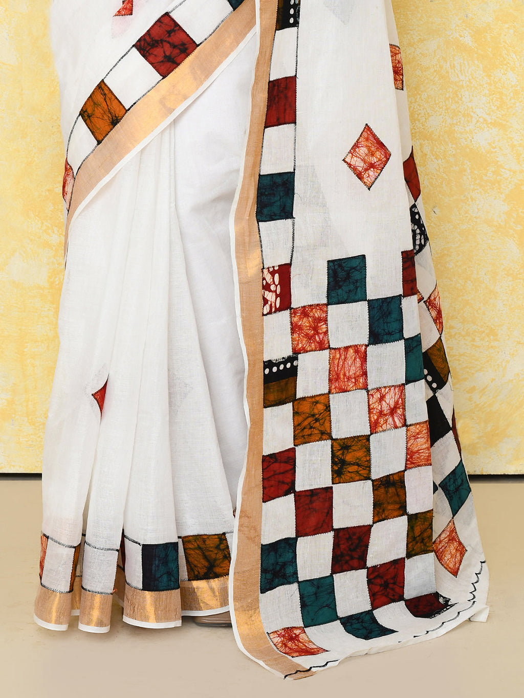 Piyari Fashion Women's White Exclusive Applique Saree With Blouse Piece - Distacart