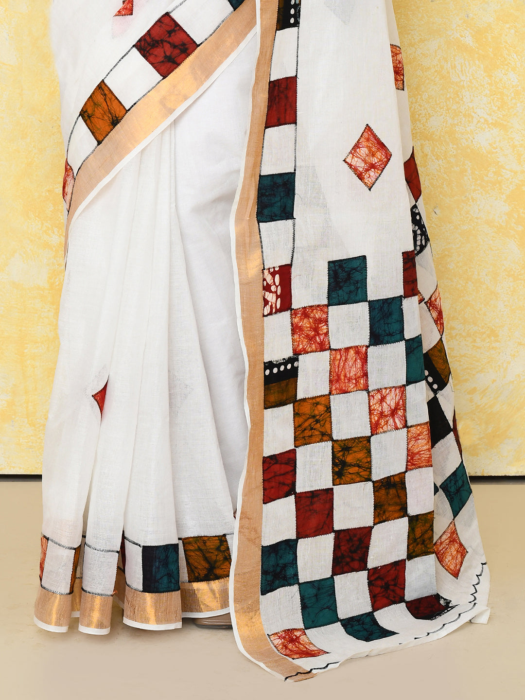 Piyari Fashion Women's White Exclusive Applique Saree With Blouse Piece - Distacart