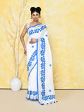 Piyari Fashion Women's White Exclusive Applique Saree With Blouse Piece - Distacart