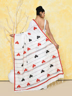 Piyari Fashion Women's White Exclusive Applique Saree With Blouse Piece - Distacart