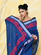 Piyari Fashion Women's Royal Blue Exclusive Applique Saree With Blouse Piece - Distacart