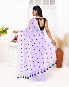 Piyari Fashion Women's Light Lavender Exclusive Embroidery Saree - Distacart