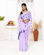 Piyari Fashion Women's Light Lavender Exclusive Embroidery Saree - Distacart